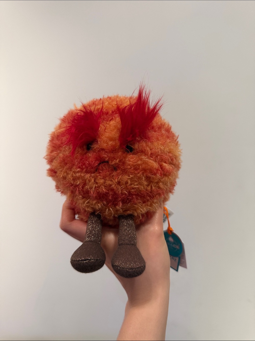 Jellycat Orange & Red Fuzzy Pom Plush mars